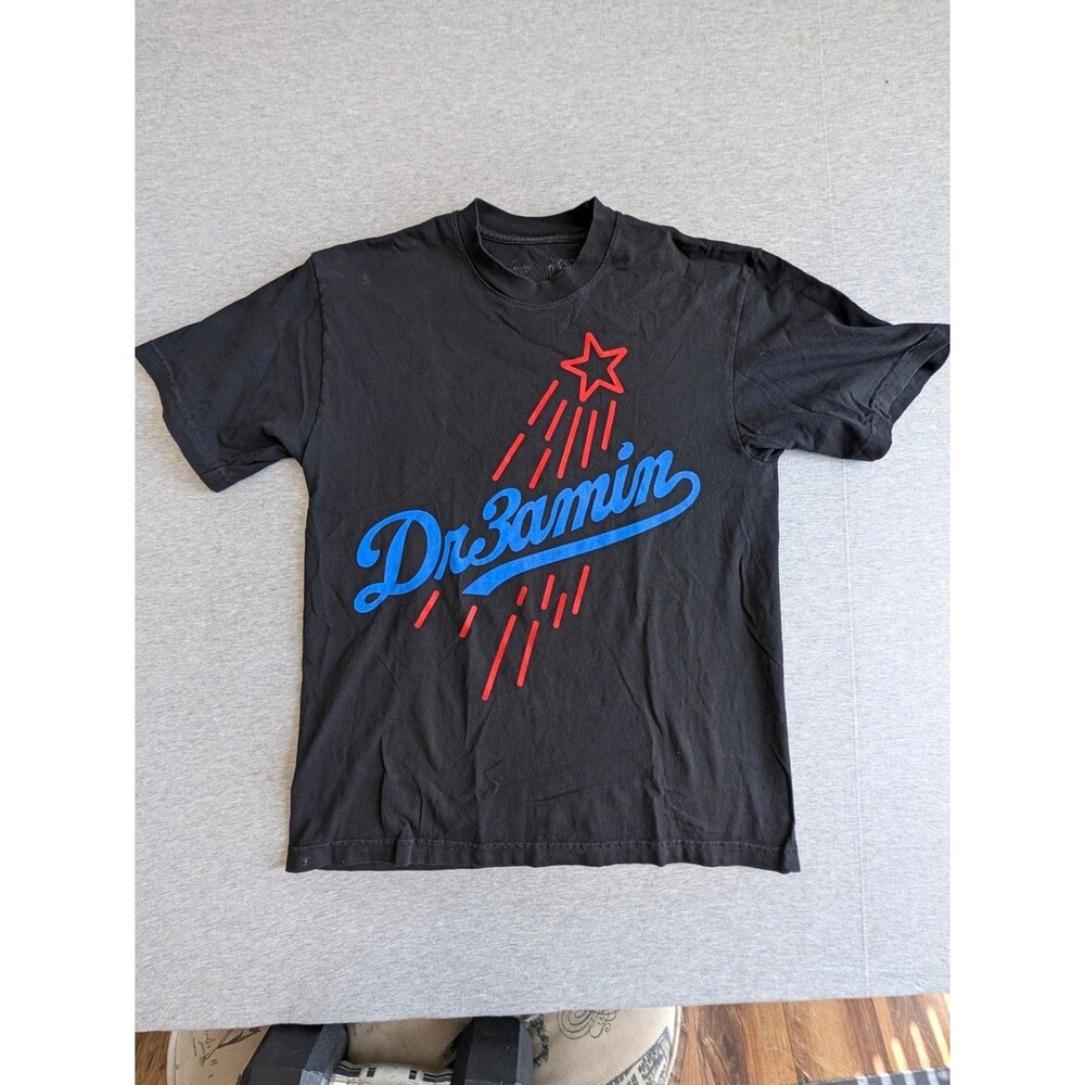 Dr3amin Graphic T-Shirt Black Los Angeles 24 Short Sleeve Tee size L